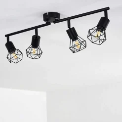 Plafonnier Baripada Noir, 4 Lumieres