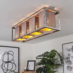 Plafonnier Buchanan Argente, 4 Lumieres
