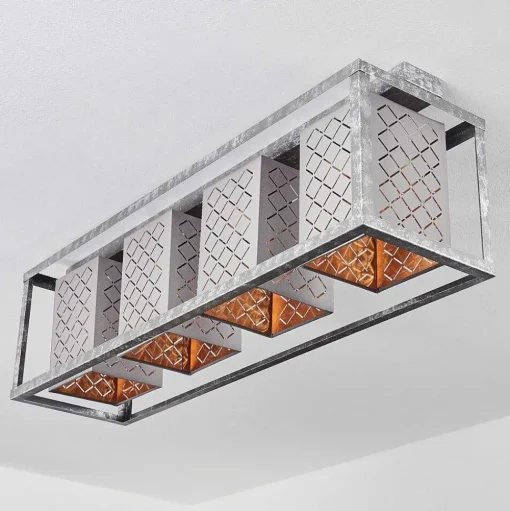 Plafonnier Buchanan Argente, 4 Lumieres