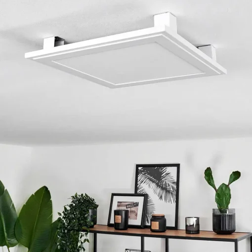 Plafonnier Crum Led Blanc, 1 Lumiere, Telecommandes