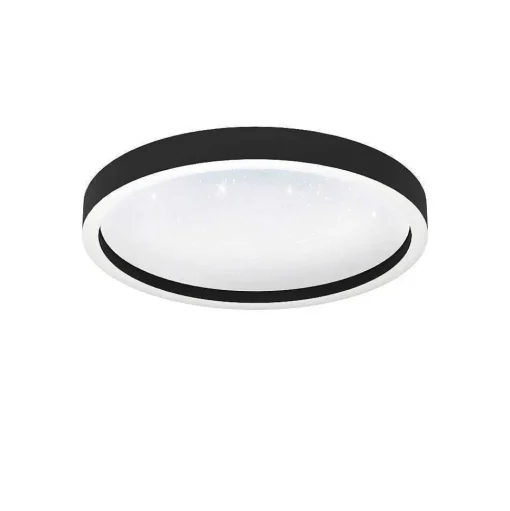 Plafonnier Eglo Montemorelos-Z Led Noir, 1 Lumiere, Changeur De Couleurs