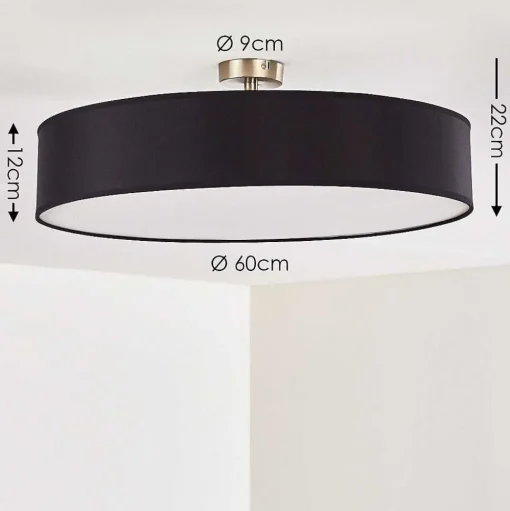 Plafonnier Foggia Nickel Mat, 3 Lumieres