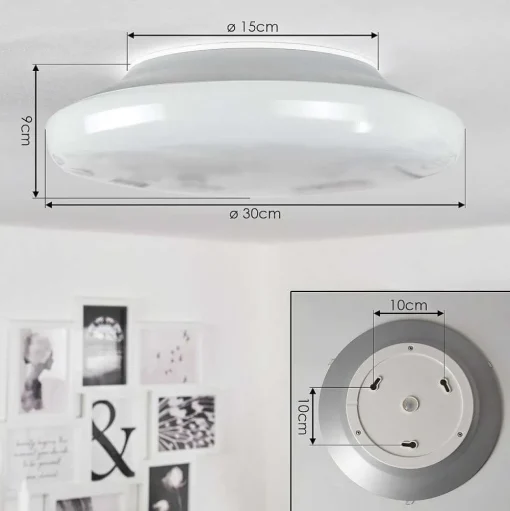 Plafonnier Idual Chloe Led Argente, Blanc, 1 Lumiere, Telecommandes, Changeur De Couleurs