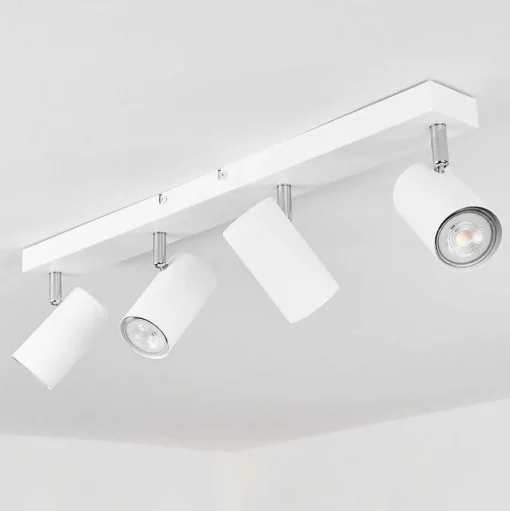 Plafonnier Javel Chrome, Blanc, 4 Lumieres