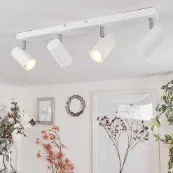 Plafonnier Javel Chrome, Blanc, 4 Lumieres