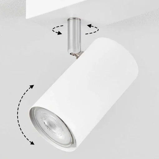 Plafonnier Javel Chrome, Blanc, 4 Lumieres