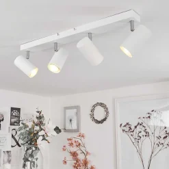 Plafonnier Javel Chrome, Blanc, 4 Lumieres