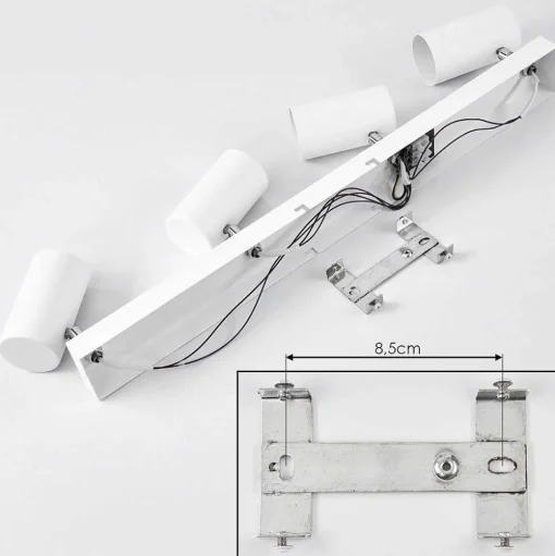 Plafonnier Javel Chrome, Blanc, 4 Lumieres