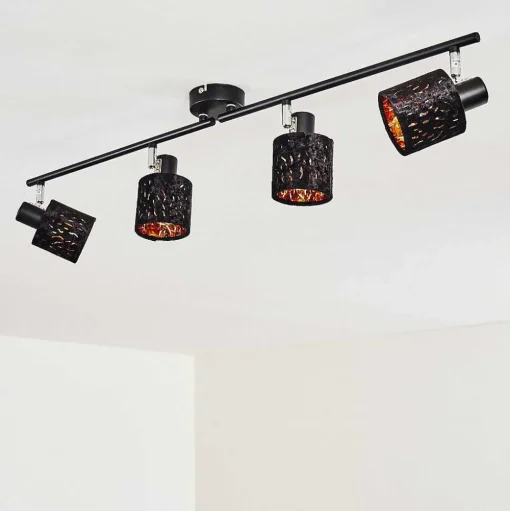 Plafonnier Liared Noir, 4 Lumieres