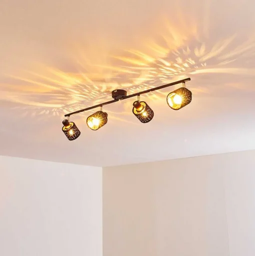 Plafonnier Liared Noir, 4 Lumieres
