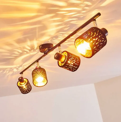 Plafonnier Liared Noir, 4 Lumieres
