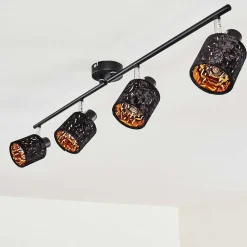 Plafonnier Liared Noir, 4 Lumieres