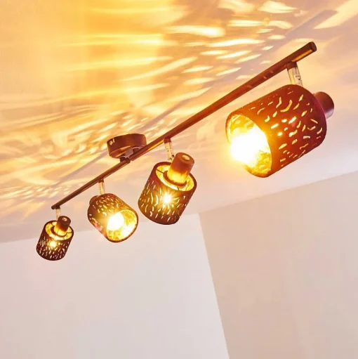 Plafonnier Liared Noir, 4 Lumieres