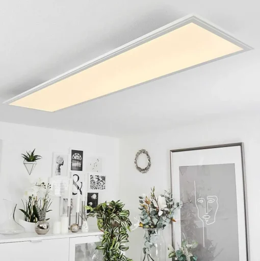 Plafonnier Montalba Led Blanc, 1 Lumiere, Telecommandes, Changeur De Couleurs