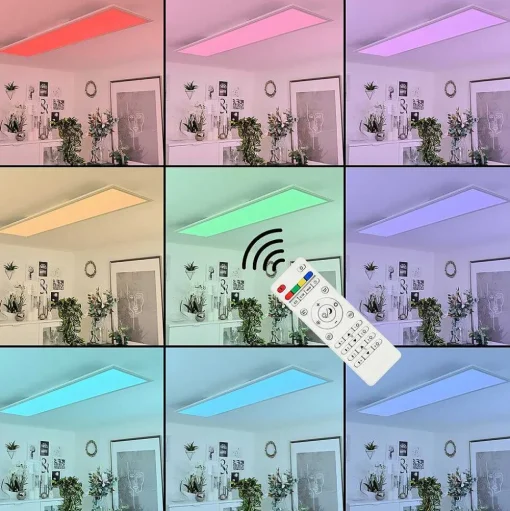 Plafonnier Montalba Led Blanc, 1 Lumiere, Telecommandes, Changeur De Couleurs
