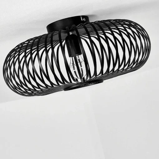 Plafonnier Ovari Noir, 1 Lumiere