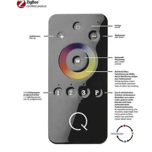 Plafonnier Paul Neuhaus Q-Lenny Led Blanc, 1 Lumiere, Telecommandes, Changeur De Couleurs
