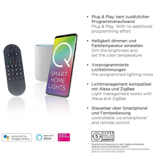 Plafonnier Paul Neuhaus Q-Flag Led Blanc, 1 Lumiere, Telecommandes
