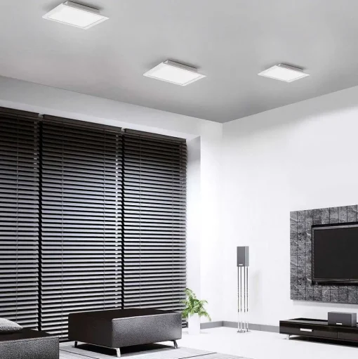 Plafonnier Paul Neuhaus Q-Flag Led Blanc, 1 Lumiere, Telecommandes