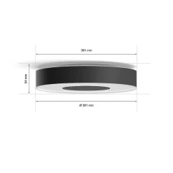 Plafonnier Philips Hue Infuse Led Noir, 1 Lumiere, Changeur De Couleurs