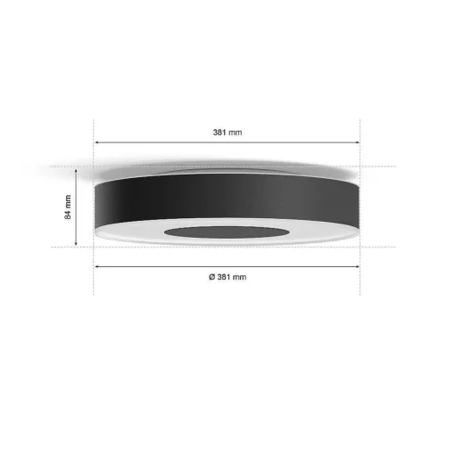 Plafonnier Philips Hue Infuse Led Noir, 1 Lumiere, Changeur De Couleurs