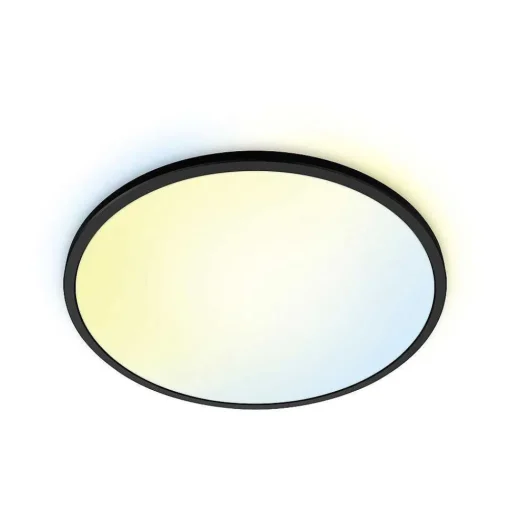 Plafonnier Philips Wiz Superslim Led Noir, Blanc, 1 Lumiere