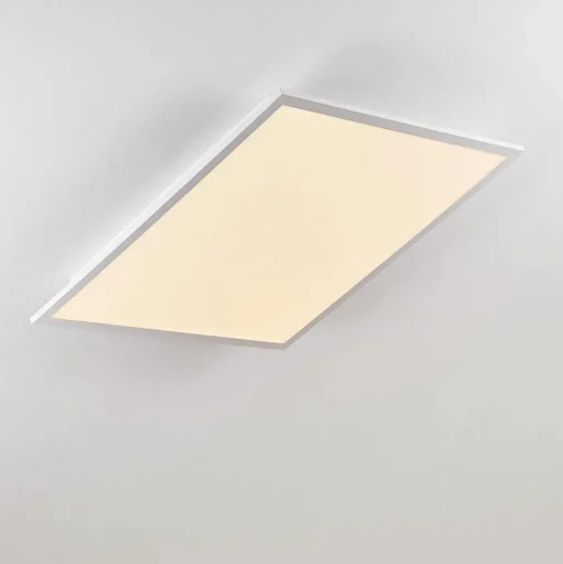 Plafonnier Salmi Led Aluminium, Blanc, 1 Lumiere, Telecommandes