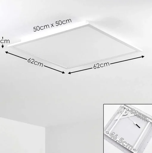 Plafonnier Salmi Led Aluminium, Blanc, 1 Lumiere, Telecommandes
