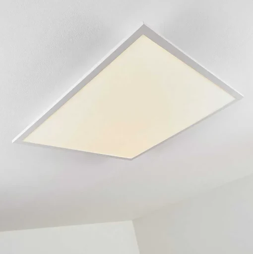 Plafonnier Salmi Led Aluminium, Blanc, 1 Lumiere, Telecommandes