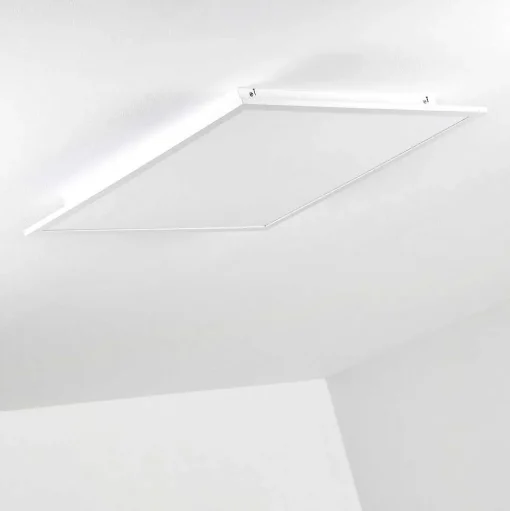 Plafonnier Salmi Led Aluminium, Blanc, 1 Lumiere, Telecommandes