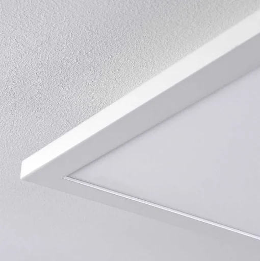 Plafonnier Salmi Led Aluminium, Blanc, 1 Lumiere, Telecommandes