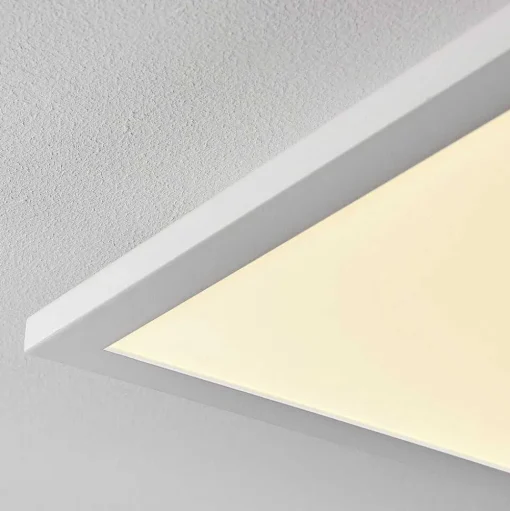 Plafonnier Salmi Led Aluminium, Blanc, 1 Lumiere, Telecommandes
