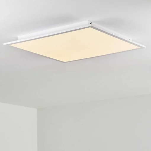 Plafonnier Salmi Led Aluminium, Blanc, 1 Lumiere, Telecommandes