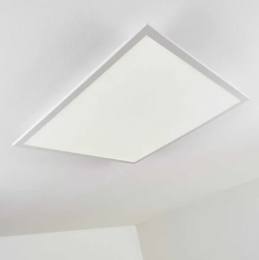 Plafonnier Salmi Led Aluminium, Blanc, 1 Lumiere, Telecommandes