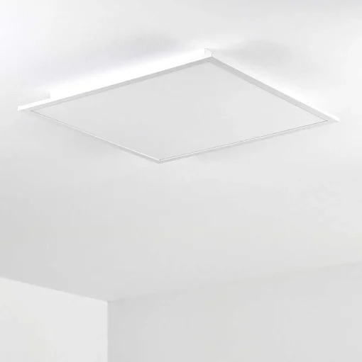 Plafonnier Salmi Led Aluminium, Blanc, 1 Lumiere, Telecommandes