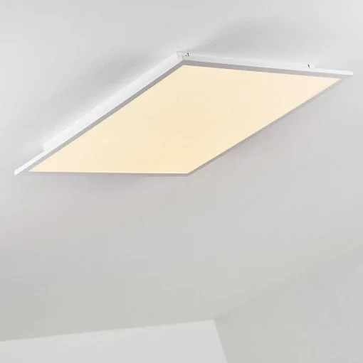 Plafonnier Salmi Led Aluminium, Blanc, 1 Lumiere, Telecommandes