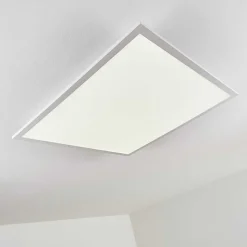 Plafonnier Salmi Led Aluminium, Blanc, 1 Lumiere, Telecommandes