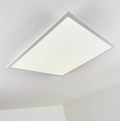 Plafonnier Salmi Led Aluminium, Blanc, 1 Lumiere, Telecommandes