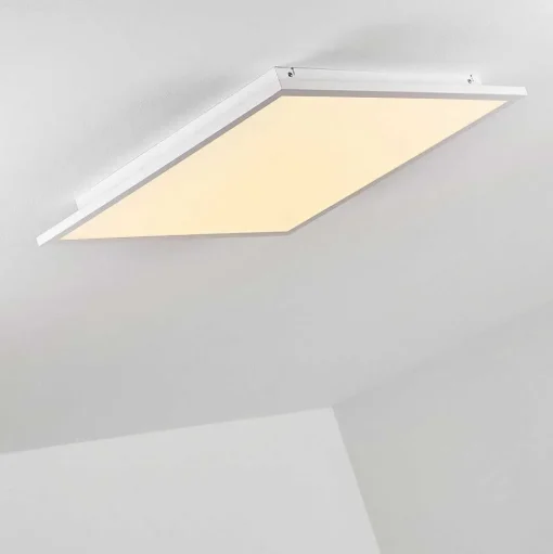 Plafonnier Salmi Led Blanc, 1 Lumiere, Telecommandes, Changeur De Couleurs