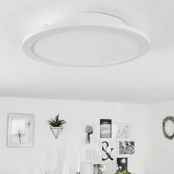 Plafonnier Sani Led Blanc, 1 Lumiere, Telecommandes, Changeur De Couleurs