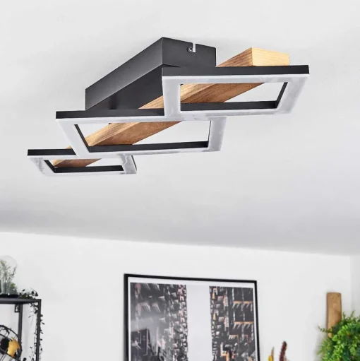 Plafonnier Tavon Led Ecru, Noir, 1 Lumiere