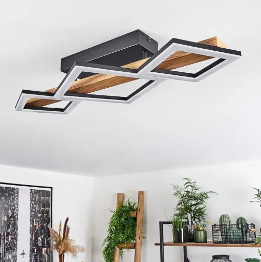 Plafonnier Tavon Led Ecru, Noir, 1 Lumiere