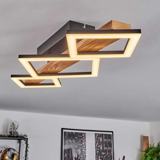 Plafonnier Tavon Led Ecru, Noir, 1 Lumiere