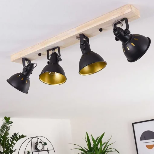 Plafonnier Tina Bois Clair, 4 Lumieres