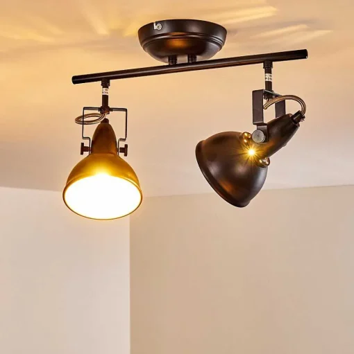 Plafonnier Tina Noir, 2 Lumieres