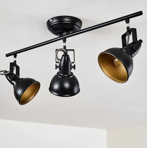 Plafonnier Tina Noir, 3 Lumieres
