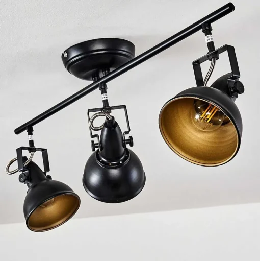 Plafonnier Tina Noir, 3 Lumieres