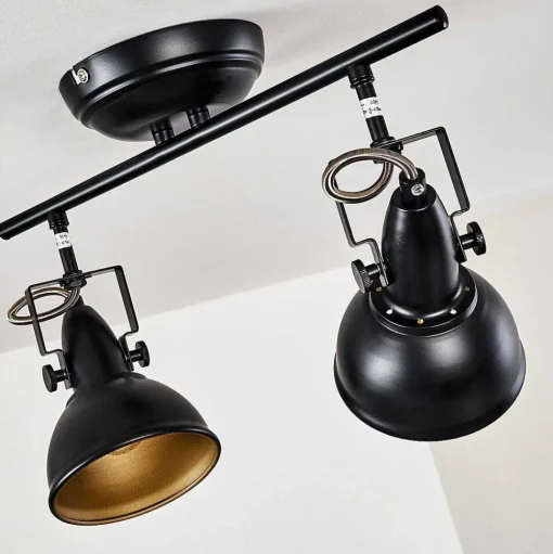 Plafonnier Tina Noir, 2 Lumieres