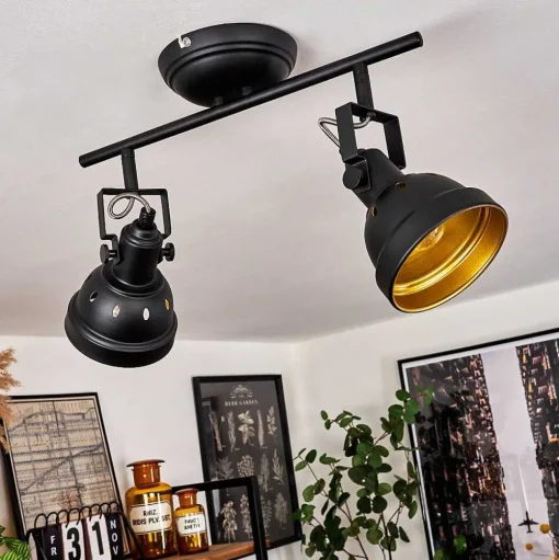 Plafonnier Tita Noir, 2 Lumieres