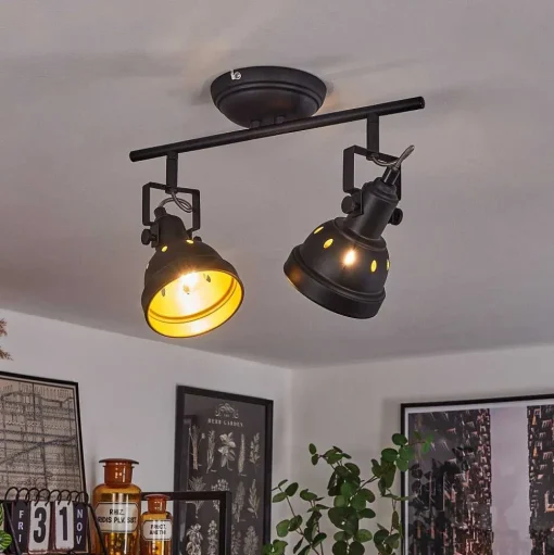 Plafonnier Tita Noir, 2 Lumieres